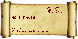 Házi Dávid névjegykártya