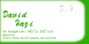 david hazi business card